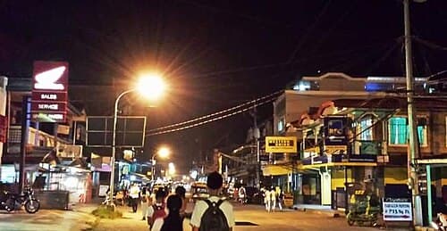 Espiritu Street in Mangagoy, Bislig City, at night