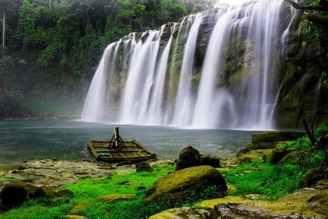 Tinuy-an Falls, a wide three-tiered waterfall in Bislig City