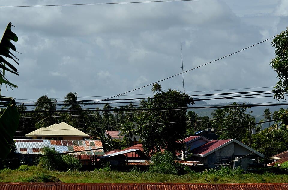 Houses and trees in Barangay Telaje, Tandag City, the capital of Surigao del Sur