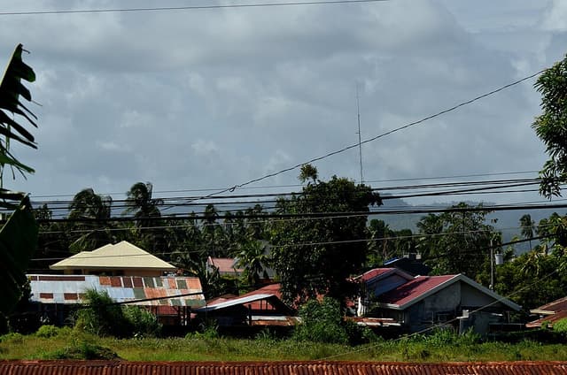 Houses and trees in Barangay Telaje, Tandag City, the capital of Surigao del Sur